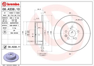 Bromsskiva, Bakaxel, TOYOTA AVENSIS, AVENSIS Kombi, AVENSIS Liftback, 4243120430
