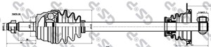 Drivaxel, framaxel vänster, OPEL,RENAULT,VAUXHALL, 8200178625