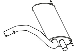 Bakre ljuddämpare, Bak, VOLVO XC60 SUV I, 31261917, 31372849, 31392549, 31392664