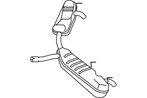 Bakre ljuddämpare, Bak, OPEL SIGNUM Halvkombi, VECTRA C Kombi, VAUXHALL SIGNUM, VECTRA Mk II, 5852241