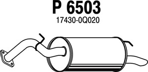 Bakre ljuddämpare, Bak, TOYOTA YARIS, 17430-0Q020