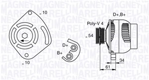 Generator, ALFA ROMEO,FIAT, 1705483, 51718502, 51859043, 9S51-10346-GA