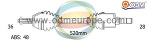 Drivaxel, framaxel vänster, VOLVO S60 I, V70 II, 36000524, 8252040, 8603888, P30759007