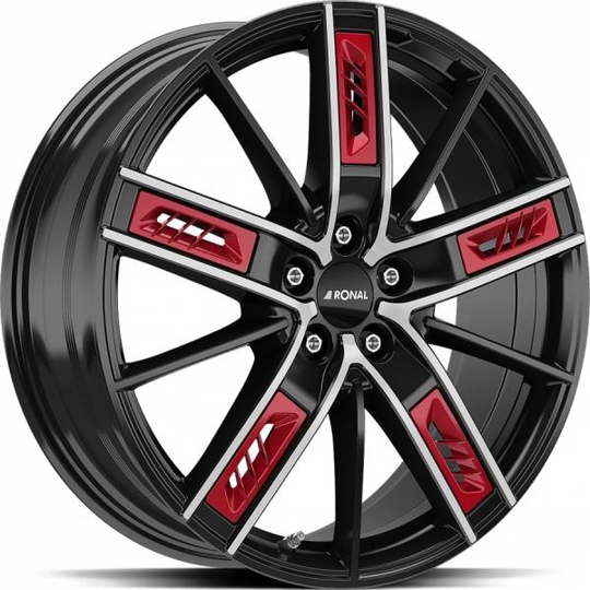 Ronal R67 Red Right Jet Black Front Cut 8,5/20 5/108 ET40 B76