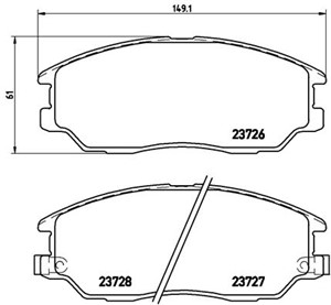 Bromsbeläggsats, Framaxel, HYUNDAI EQUUS / CENTENNIAL, TERRACAN, XG, KIA OPIRUS, SSANGYONG RODIUS I, RODIUS II, RODIUS VAN II, STAVIC, 4