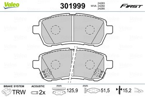 Bromsbeläggsats, Framaxel, DAIHATSU SIRION, MAZDA 2, SUBARU JUSTY IV, SUZUKI SWIFT IV, 04465-B1320, 4465B1320, 5581068L50, 55810-68L50,
