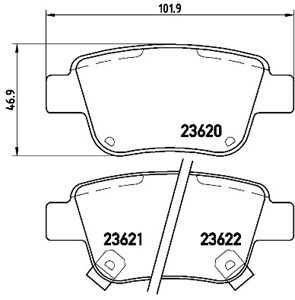 Bromsbeläggsats, Bakaxel, TOYOTA ALPHARD / VELLFIRE, AVENSIS, AVENSIS Kombi, AVENSIS Sedan, COROLLA Verso, PREVIA III, 0446558010, 04466