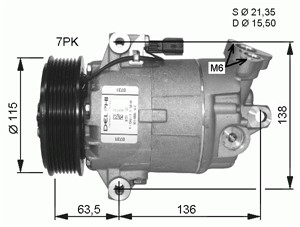 Kompressor, klimatanläggning, NISSAN QASHQAI / QASHQAI +2 I, X-TRAIL, 92600JD700, 92600JD70B, 92600JD73A, 92600JD74A, 92600JD75A