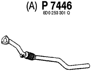 Avgasrör, Fram, AUDI,SKODA,VW, 8D0253301CB, 8D0253301CH, 8D0253301H, 8D0253301Q