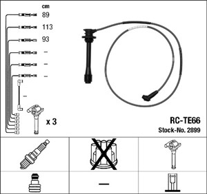 Tändkabelsats, TOYOTA LAND CRUISER 90, 19037-62010, 90919-15417, 90919-15418, 90919-15419