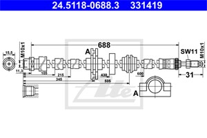 Bromsslang, Framaxel, BMW,PORSCHE, 34 32 6 775 261