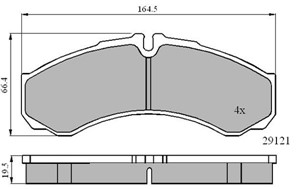 Bromsbeläggsats, Bakaxel, Framaxel, IVECO,RENAULT,RENAULT TRUCKS, 1906401, 2992339, 2995633, 2995693, 2996465, 2996535, 5001 844 747, 50