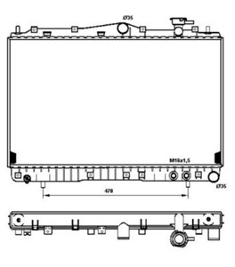 Kylare, motorkylning, HYUNDAI SONATA II, SONATA III, 2531033A10, 2531034000