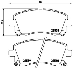 Bromsbeläggsats, Bakaxel, Framaxel, MITSUBISHI,SUBARU, 26296AC030, 26296AC040, 26296AC041, 26296AC050, 26296AC060, 26296AC070, 26296AC20