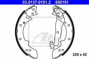 Bromsbackar, sats, Bakaxel, BMW 3 [E30], 3 Cabriolet [E30], RENAULT SAFRANE I, 34 21 1 154 385, 34 21 1 157 302, 34 21 9 064 270, 77 01