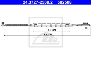 Vajer, parkeringsbroms, Bak, SKODA FELICIA Pick-up I, VW CADDY Pick-up II, 6U7 609 721