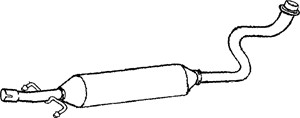 Mittenljuddämpare, Mitt, TOYOTA YARIS, 1741021060, 1741021070, 8671015321