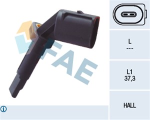 ABS-givare, Sensor, hjulvarvtal, Bakaxel höger, framaxel vänster, AUDI,BENTLEY,PORSCHE,VW, 4E0 927 803 A, 4E0 927 803 D, 4E0 927 803 F,