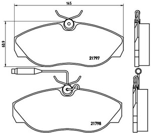 Bromsbeläggsats, CITROËN,FIAT,PEUGEOT, 1611458080, 1617280480, 425116, 425117, 425451, 71752980, 71770972, 77362212, 9945788, E172031, E