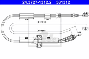 Vajer, parkeringsbroms, Bak, VOLVO S80 I, 9434192