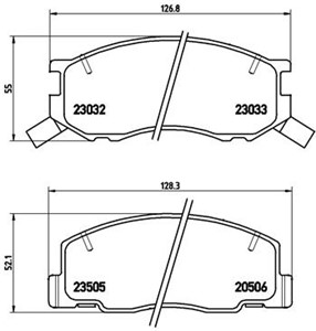 Bromsbeläggsats, Framaxel, TOYOTA PREVIA I, 044650B030, 044650B060, 0446528340, 0446528350, 0446528351, 0446528370, 0446528380, 04465283