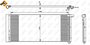 Kondensor, klimatanläggning, PORSCHE PANAMERA, 55227056, 97057311100