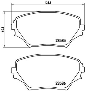 Bromsbeläggsats, Framaxel, TOYOTA RAV 4 II, 0446542070, 0446542071, 0446542080, 0446542110, 0446542130, 04465YZZCN, 04465YZZCS