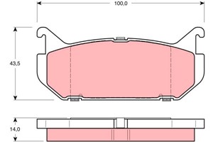Bromsbeläggsats, Bakaxel, FORD USA PROBE II, MAZDA 626 IV, 626 Hatchback IV, MX-6, XEDOS 6, 3868298, 3898005, F42Z 2200A, G5Y52643Z, G5Y