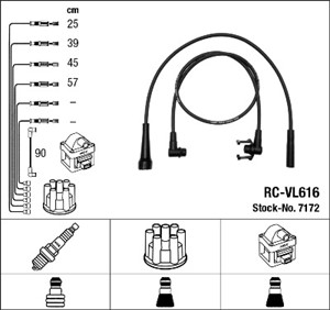 Tändkabelsats, RENAULT 11, 9, VOLVO 340-360, 340-360 Sedan, 77 00 855 768, 7700 8557 68