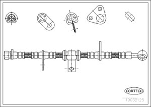 Bromsslang, framaxel höger, Höger, HONDA ACCORD IV, ACCORD VI, ACCORD Coupé IV, ROVER 600 I, 01464SM4010, 46410SM1003, 46410SM4013, 4641