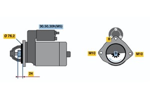 Startmotor, BMW 3 [E30, E36], 3 Touring [E30, E36], 5 [E34, E39], 5 Touring [E34, E39], 7 [E38], OPEL OMEGA B, OMEGA B Kombi, 12 41 2 24