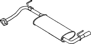 Bakre ljuddämpare, Bak, MAZDA 323 C V, 323 F V, 323 P V, B394-40-100B, Z553-40-100A
