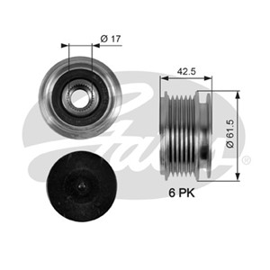Frihjulskoppling, generator, AUDI,SEAT,SKODA,VW, 038903119