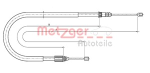 Vajer, parkeringsbroms, Bak, Höger, RENAULT MEGANE II, MEGANE Scenic, SCÉNIC Minibus, minivan I, 7700 432 012