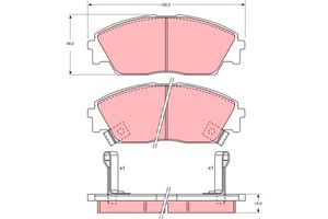 Bromsbeläggsats, Framaxel, HONDA CIVIC Hatchback IV, CIVIC Sedan IV, CIVIC Shuttle II, CONCERTO, CRX II, PRELUDE III, 45022-SF1-000, 450