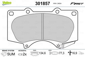 Bromsbeläggsats, Framaxel, LEXUS,MITSUBISHI,TOYOTA, 04465-04070, 04465-0K030, 04465-0K090, 04465-0K360, 04465-0K370, 04465-0K401, 04465-