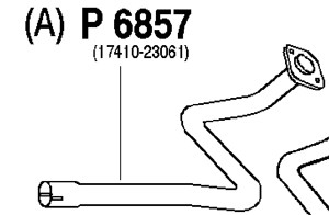 Avgasrör, Mitt, TOYOTA YARIS, (17410-23061)