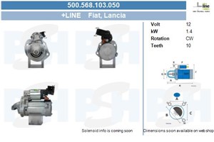 Startmotor, ALFA ROMEO MITO, FIAT 500, 500 C, 500L, PANDA, PANDA VAN, PUNTO, LANCIA YPSILON, 51872564