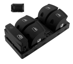 Brytare, fönsterhiss, Vänster fram, Fordonsdörr, AUDI A3, A3 Sportback, A6 C6, A6 C6 Avant, Q7, 4F0 959 851 5PR, 4F0 959 851 C 5PR, 4F0