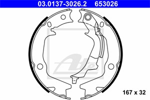 Bromsbackar, sats, Bakaxel, HYUNDAI i20 I, KIA SOUL I, SOUL II, 58305-2KA00, 58350-1JA30