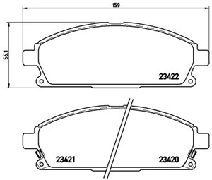 Bromsbeläggsats, Framaxel, ACURA MDX, INFINITI Q45 II, QX4, NISSAN CIMA, PATHFINDER II, QUEST, X-TRAIL, 06450SJK010, 410600W785, 410600W