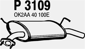Bakre ljuddämpare, Bak, KIA SEPHIA Sedan, SHUMA I, OK2AA-40-100E