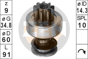 Frihjulsväxel, startmotor