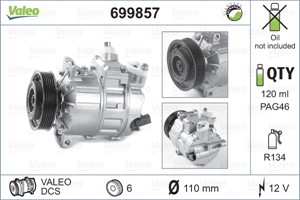 Kompressor, klimatanläggning, Passagerarsida, AUDI,PROTON,SEAT,SKODA,VW, 1K0820803E, 1K0820803F, 1K0820803G, 1K0820803H, 1K0820803J, 1K0