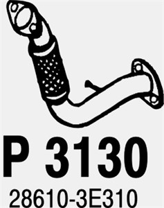 Avgasrör, Fram, KIA SORENTO I, 28610-3E310