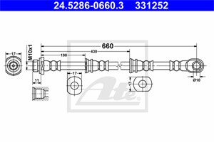 Bromsslang, Framaxel, MITSUBISHI PAJERO Classic, PAJERO II, PAJERO III, PAJERO IV, PAJERO Canvas Top III, PAJERO PININ I, PAJERO Van IV,