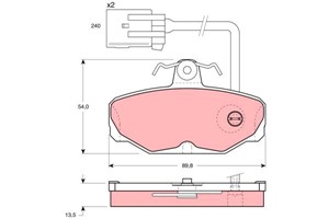 Bromsbeläggsats, Bakaxel, FORD SCORPIO I, SCORPIO Sedan I, SCORPIO Turnier I, 1666624, 6485895, 92GB-2M008-AA, D92GB2M008AA