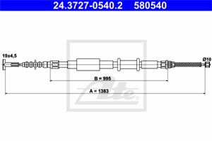 Vajer, parkeringsbroms, Höger bak, ALFA ROMEO 145, 146, FIAT BRAVA, BRAVO I, MAREA, MAREA Weekend, 46465194, 46468155, 46737015, 6081305