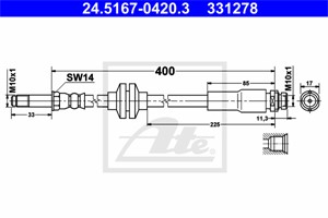 Bromsslang, Bak, FORD FOCUS C-MAX, 1328519, 3M51-2282-GB