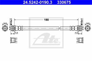 Bromsslang, Bakaxel, AUDI A2, 8Z0 611 775 A, 8Z0 611 775 B